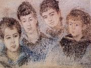 Claude Monet, The Four Hoschede Childern Jacques,Suzanne,Blanche and Germaine